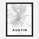 Austin Texas City Map Art Print