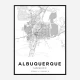 Albuquerque New Mexico City Map Art Print