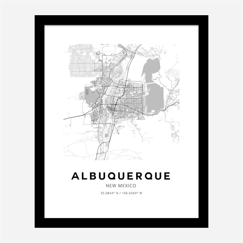 Albuquerque New Mexico City Map Art Print