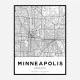 Minneapolis Minnesota City Map Art Print