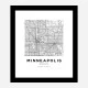 Minneapolis Minnesota City Map Art Print