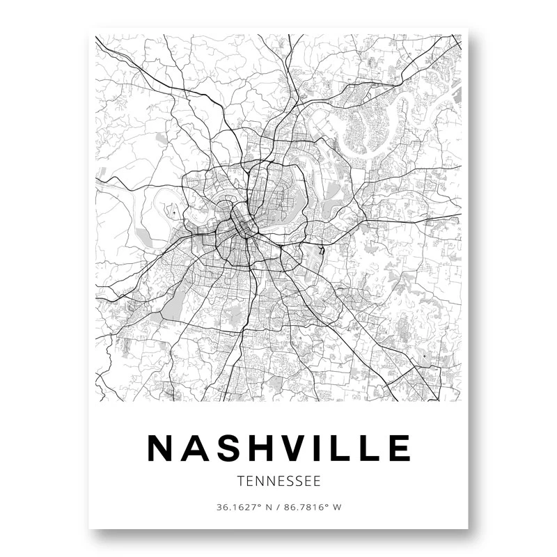 Nashville Tennessee City Map Art Print