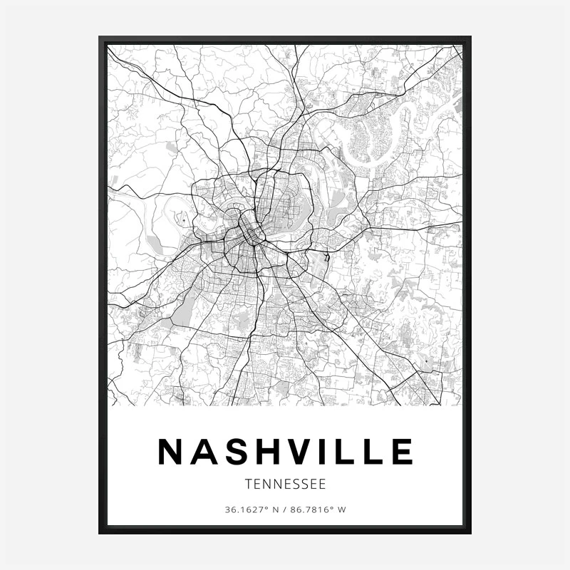 Nashville Tennessee City Map Art Print