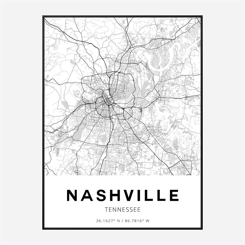 Nashville Tennessee City Map Art Print