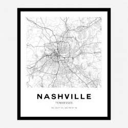 Nashville Tennessee City Map Art Print