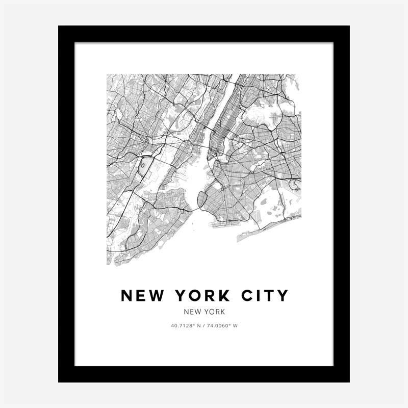 New York City New York City Map Art Print