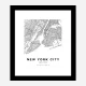 New York City New York City Map Art Print