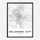 Oklahoma City Oklahoma City Map Art Print