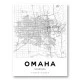 Omaha Nebraska City Map Art Print