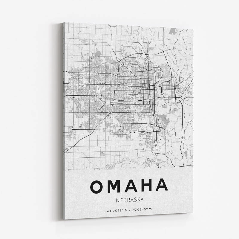 Omaha Nebraska City Map Art Print