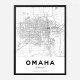 Omaha Nebraska City Map Art Print