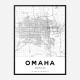 Omaha Nebraska City Map Art Print