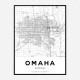 Omaha Nebraska City Map Art Print