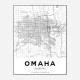 Omaha Nebraska City Map Art Print