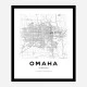 Omaha Nebraska City Map Art Print