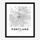 Portland Oregon City Map Art Print