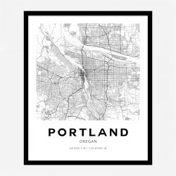 Portland Oregon City Map Art Print