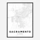 Sacramento California City Map Art Print