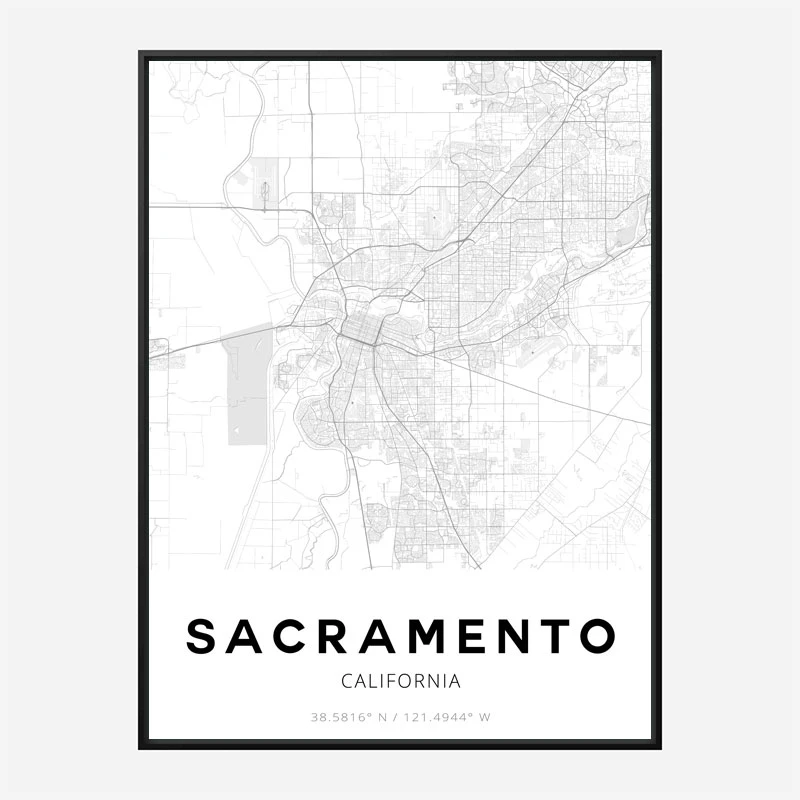 Sacramento California City Map Art Print