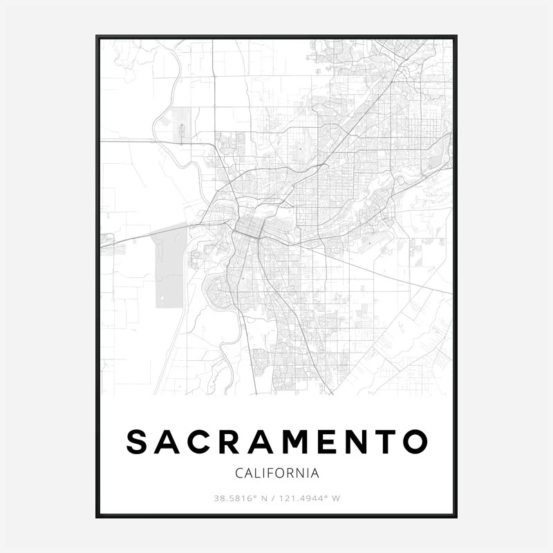 Sacramento California City Map Art Print