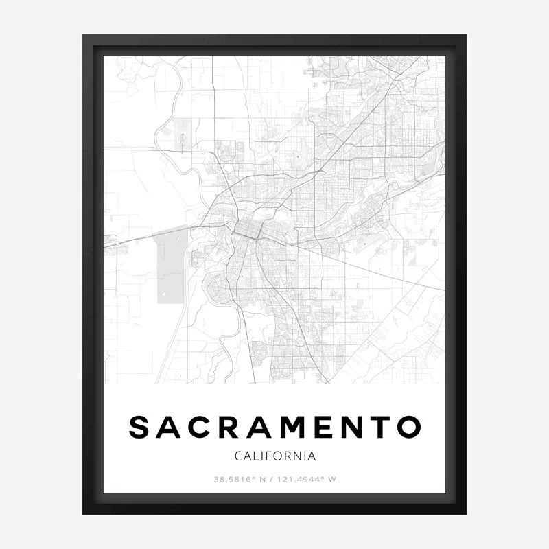 Sacramento California City Map Art Print