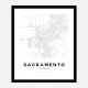 Sacramento California City Map Art Print