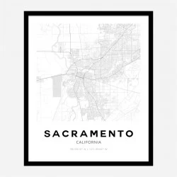 Sacramento California City Map Art Print