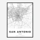 San Antonio Texas City Map Art Print
