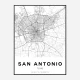 San Antonio Texas City Map Art Print