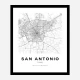 San Antonio Texas City Map Art Print