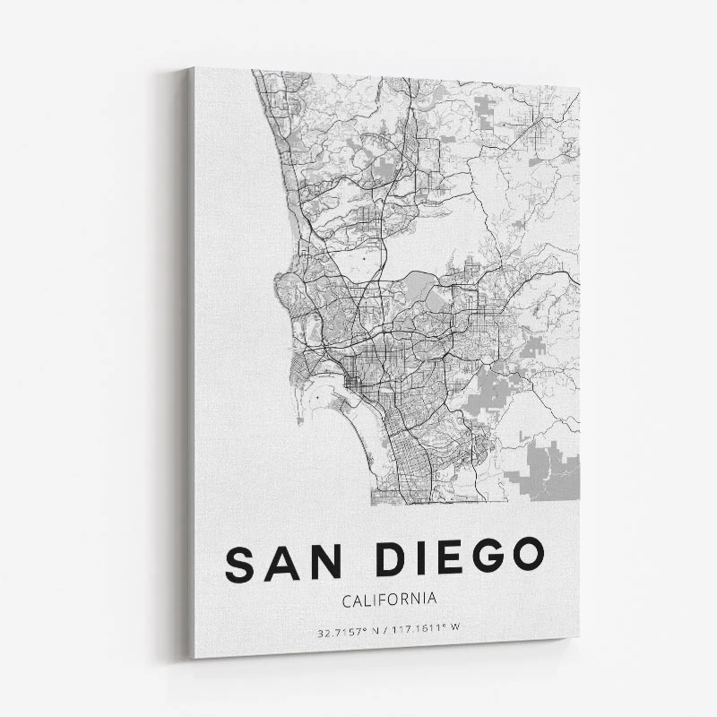 San Diego California City Map Art Print