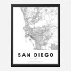 San Diego California City Map Art Print