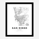San Diego California City Map Art Print