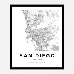 San Diego California City Map Art Print