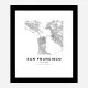 San Francisco California City Map Art Print