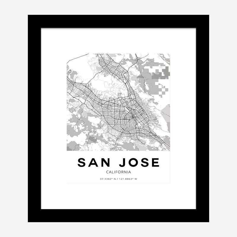 San Jose California City Map Art Print