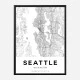 Seattle Washington City Map Art Print