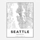 Seattle Washington City Map Art Print