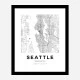 Seattle Washington City Map Art Print