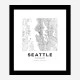 Seattle Washington City Map Art Print