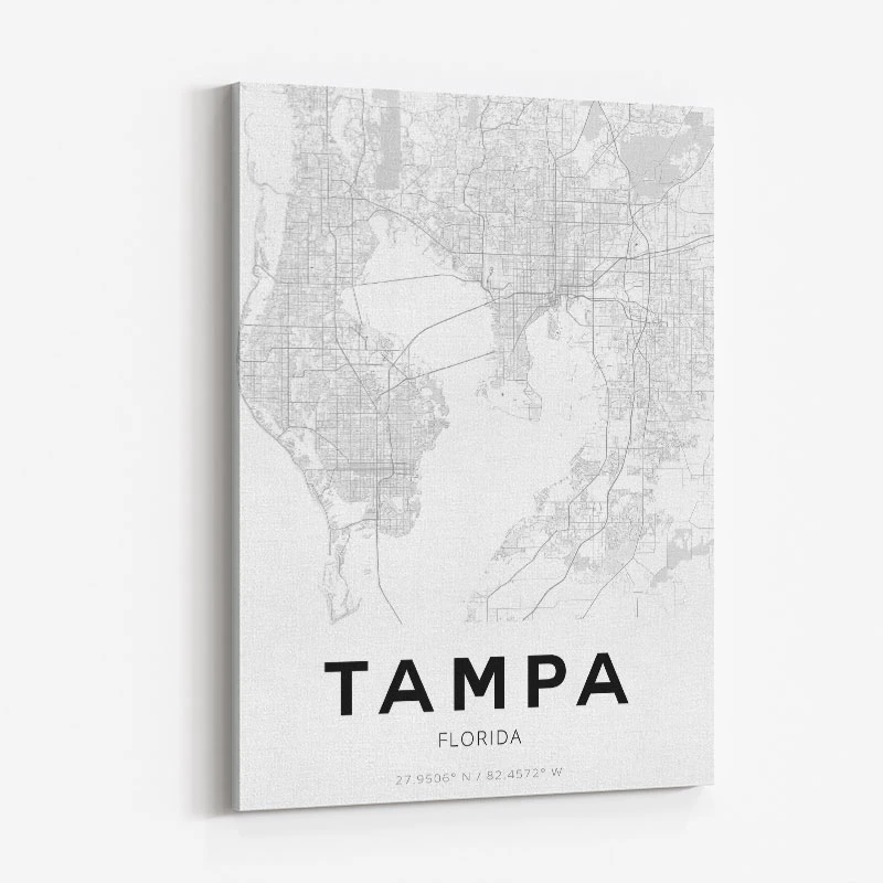 Tampa Florida City Map Art Print