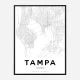 Tampa Florida City Map Art Print