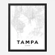 Tampa Florida City Map Art Print