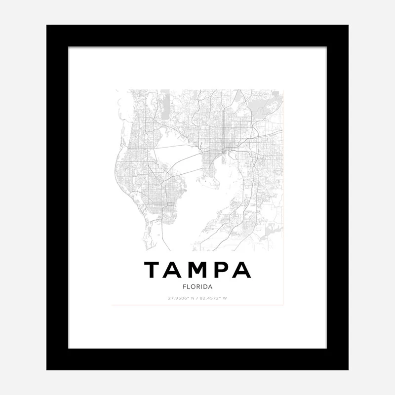 Tampa Florida City Map Art Print