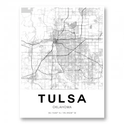 Tulsa Oklahoma City Map Art Print