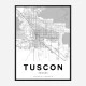 Tucson Arizona City Map Art Print