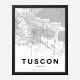 Tucson Arizona City Map Art Print