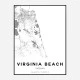Virginia Beach Virginia City Map Art Print