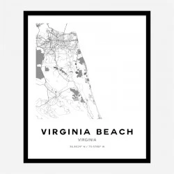 Virginia Beach Virginia City Map Art Print