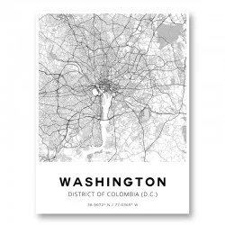 Washington District Of Colombia City Map Art Print